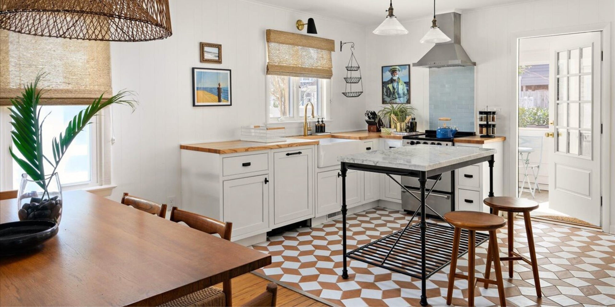 Coastal Kitchen Feat. Diamond Floor Tiles