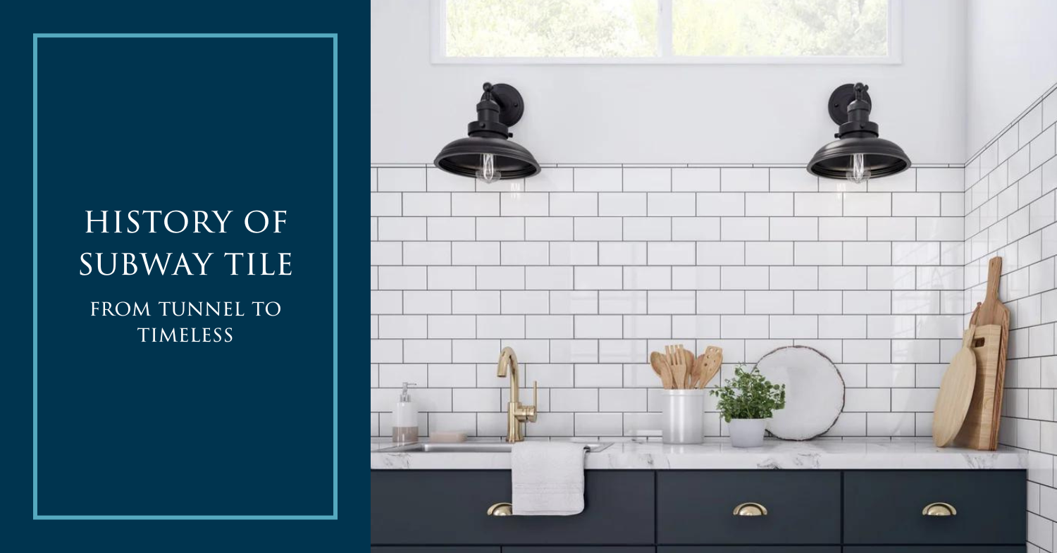 Herringbone White Subway Tile Kitchen