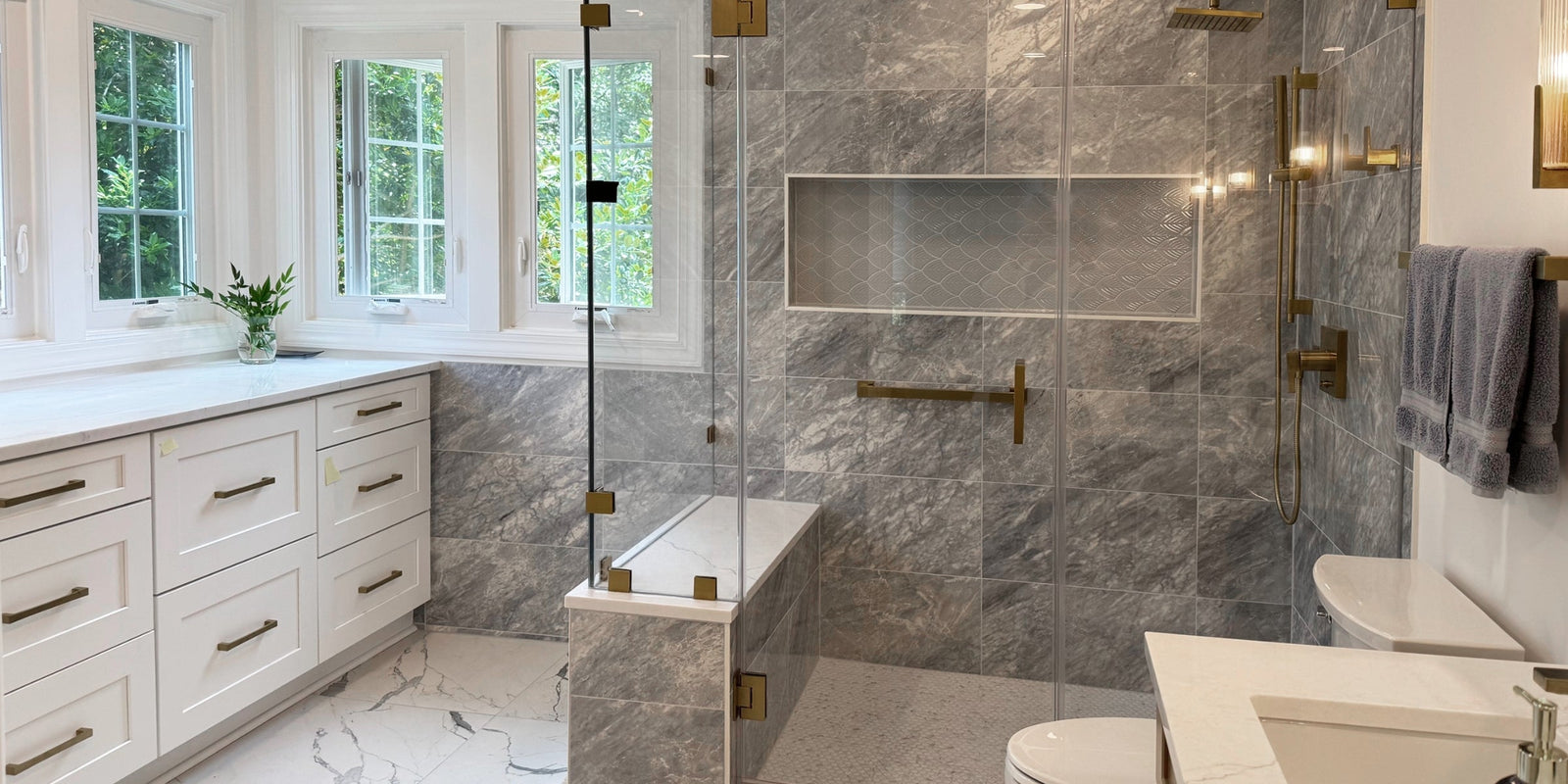 Blue Marble Look Bathroom